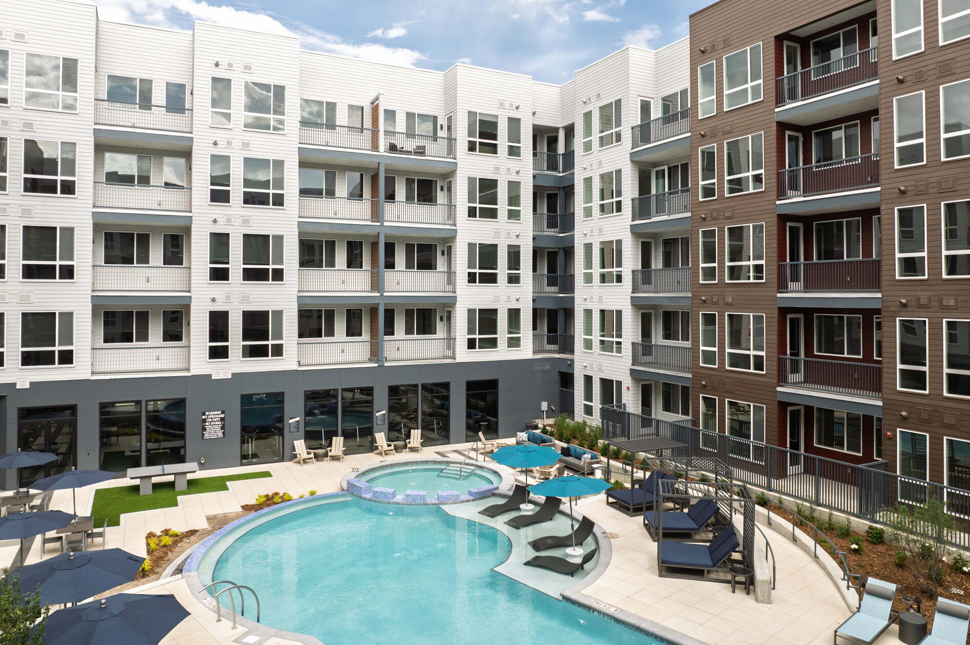Apartment Complex with a pool Sanden Photo Colorado Springs Apartment Photography Drone